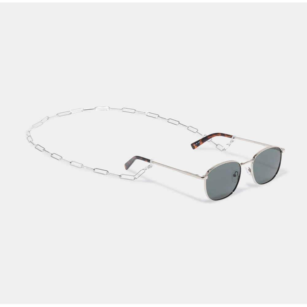 Le Specs Bold Link Neck Chain Silve. Sunglasses